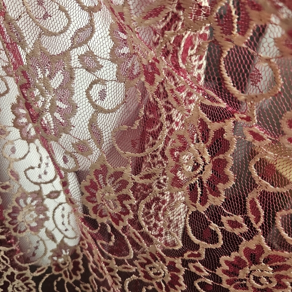 Pretty Young Thing Women's Red White Open Front Lace Cardigan Twee Coquette - Picture 5 of 12